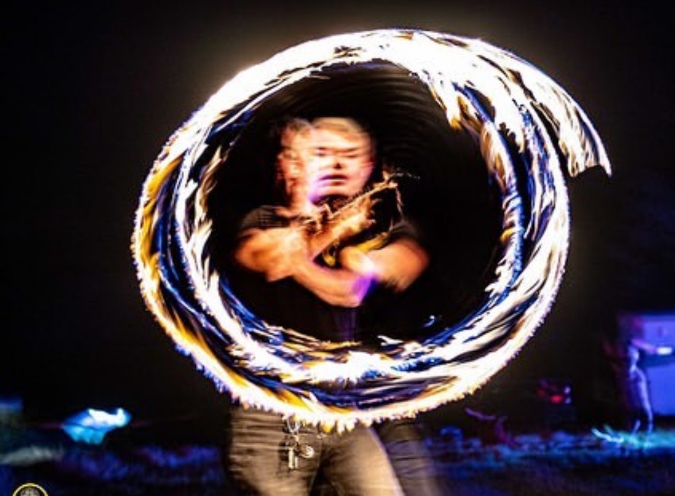 Fire poi at festival